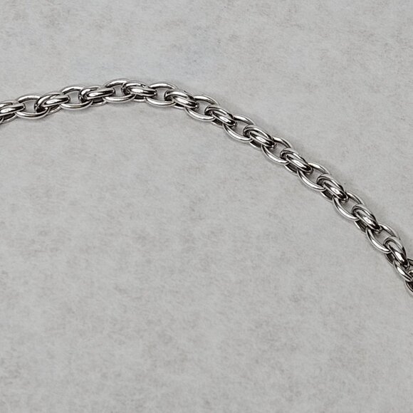 18K Solid White Gold Chain-Link Chain Necklace 20 Grams 18.5 Inches Long - Picture 5 of 10